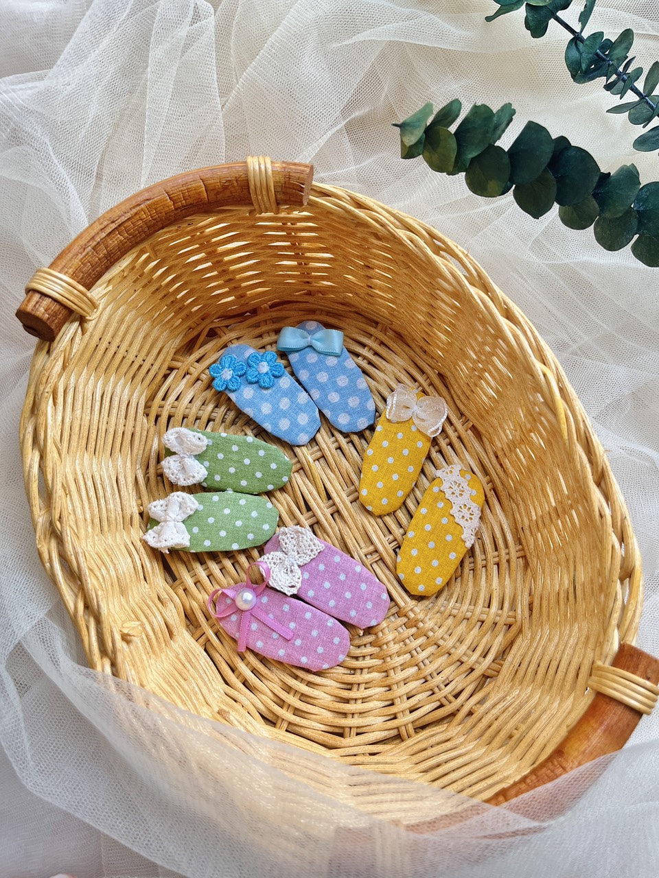 Kẹp mái chấm bi vibe mùa hè tươi mát cho bé yêu